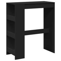 Bartafel met rekken 90x40x103,5 cm bewerkt hout zwart - thumbnail
