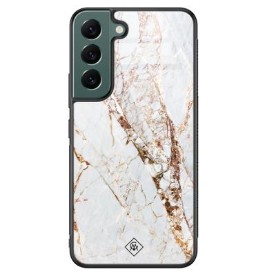 Samsung Galaxy S22 Plus glazen hardcase - Marmer goud