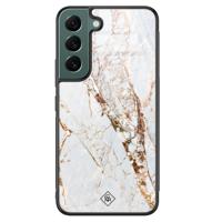 Samsung Galaxy S22 Plus glazen hardcase - Marmer goud - thumbnail