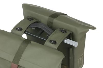 Basil Dubbele fietstas city mik 28 - 32 liter - moss green