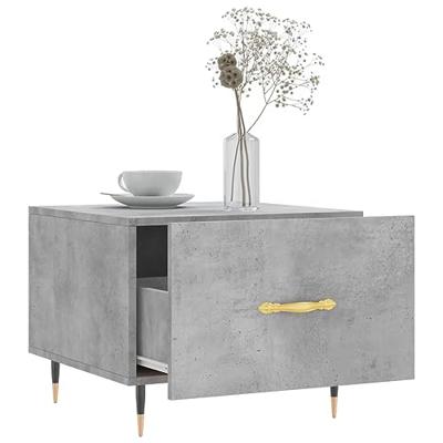 Salontafel 50x50x40 cm bewerkt hout betongrijs Salontafel 50x50x40 cm bewerkt hout betongrijs