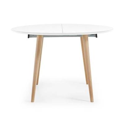 Kave Home Oqui eettafel uitschuifbaar Ø120/200x120 cm Wit