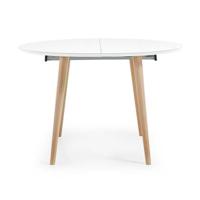 Kave Home Oqui eettafel uitschuifbaar Ø120/200x120 cm Wit - thumbnail