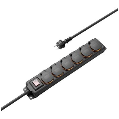 Hama 00223065 Buitenstopcontact Zwart Aanraakbeveiliging, Met schakelaar