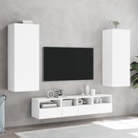 Tv-wandmeubel 40,5x30x102 cm bewerkt hout wit - thumbnail