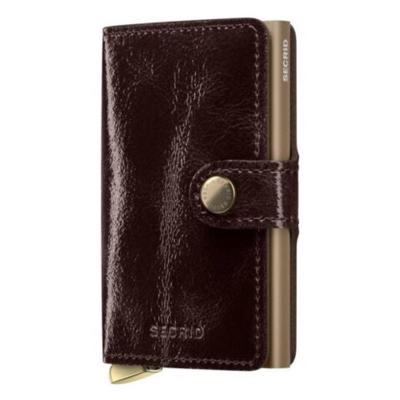 SECRID Premium Miniwallet donker bruin lak - Pasjeshouder dames