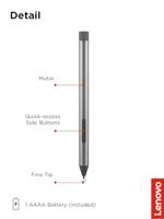 Lenovo Digital Pen 2 Digitale pen Met drukgevoelige punt Grijs - thumbnail