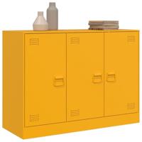 Dressoir 99x39x73 cm staal mosterdgeel - thumbnail