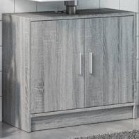 Wastafelkast 63x29x55 cm bewerkt hout grijs sonoma eikenkleurig - thumbnail