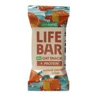 Lifefood Lifebar oatsnack proteine salted caramel crisp bio 40 Gram - thumbnail