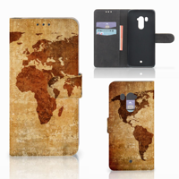 HTC U11 Plus Flip Cover Wereldkaart - thumbnail