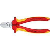 Knipex zijsnijtang verchroomd ge‹soleerd met meer-componentengrepen, vde-getest 160 mm - 7006160 - thumbnail