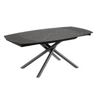 Kave Home Uitschuifbare Eettafel 'Yodalia' Zwart keramiek met marmerlook, 130-190 x 100cm - thumbnail