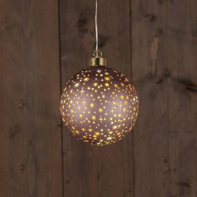 B.O.T. Ball Glass Matt Bronze With Stars 12 cm kerstverlichting Anna's Collection - Annas collection B.O.T. Ball Glass Matt Bronze With Stars 12 cm kerstverlichting Anna's Collection - Annas collection