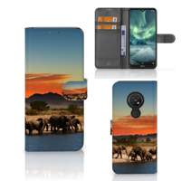 Nokia 7.2 | Nokia 6.2 | Telefoonhoesje | Met pasjeshouder | Olifanten - thumbnail