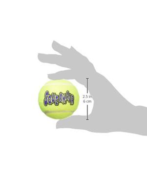 KONG SQUEAKAIR TENNISBAL GEEL MET PIEP MEDIUM 6,5 CM
