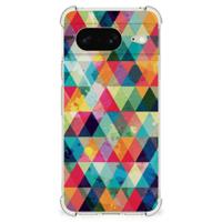 Google Pixel 8 Doorzichtige Silicone Hoesje Geruit - thumbnail