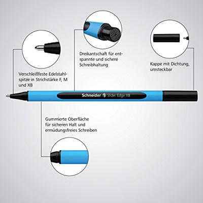 10x Schneider Slider Edge XB balpen rood - thumbnail
