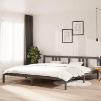 Bedframe massief hout grijs 200x200 cm - thumbnail
