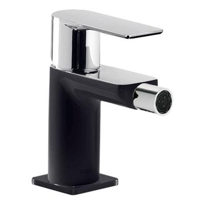 Bidetmengkraan Tres Loft Colors 1-Hendel Bidet Uitloop Recht 8 cm Rond Zwart Chroom