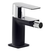 Bidetmengkraan Tres Loft Colors 1-Hendel Bidet Uitloop Recht 8 cm Rond Zwart Chroom - thumbnail