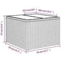 11-delige Loungeset met kussens poly rattan bruin - thumbnail