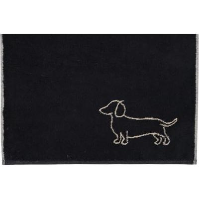 Cawö Cawo We love Dogs gemustert 6248 Handdoek 50x100 schwarz/beige