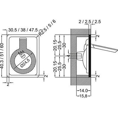 Luikring verdekt 60x47mm MMNG