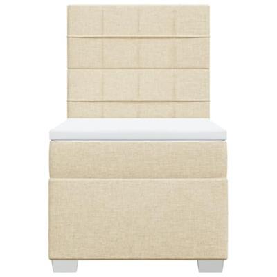 Boxspring met matras stof crèmekleurig 90x190 cm
