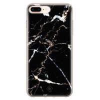 iPhone 8 Plus/7 Plus siliconen hoesje - Marmer zwart - thumbnail