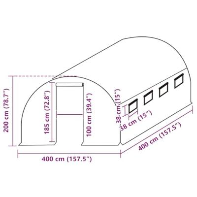 VidaXL Kashoes vervangend (16 m²) 400x400x200 cm groen