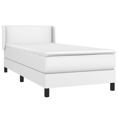 Boxspring met matras kunstleer wit 180x200 cm - thumbnail