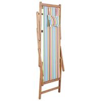 VidaXL Opklapbare stoel met stoffen bekleding en houten frame, meerkleurig. - thumbnail