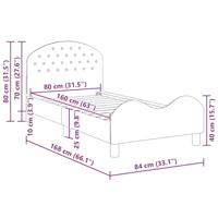 Bedframe voor kinderen met hoofdbord Paars 80 x 160 cm Fluweel - thumbnail