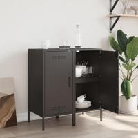 Dressoirs 2 st 36x39x79 cm staal zwart - thumbnail