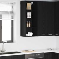 Hangkast Riga Zwart Eiken 40 x 29,5 x 100 cm Bewerkt hout - thumbnail