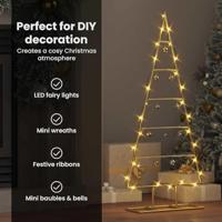 Metalen kerstboom met standaard Goud 90 cm Poedergecoat staal - thumbnail
