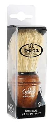 Omega scheerkwast varkenshaar donker essenhouten handvat 11,5cm