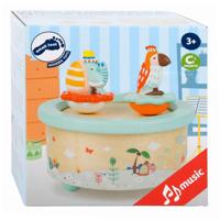 Small Foot houten muziekdoos papegaai en olifant - thumbnail