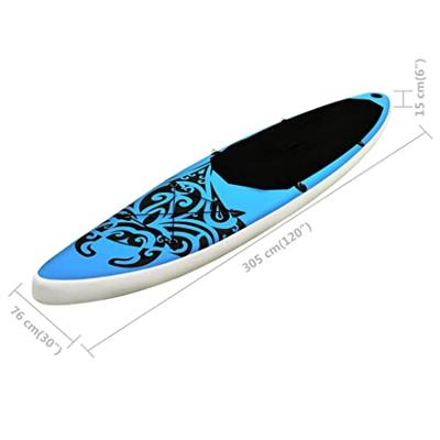 Stand Up Paddleboardset opblaasbaar 305x76x15 cm blauw - thumbnail