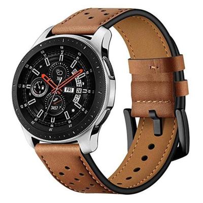 Voor het toepassen van Samsung Galaxy Watch Active 22mm lederen oogje sport strap (bruin)
