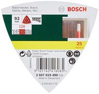Bosch Accessories 2607019490 Deltaschuurpapier Met klittenband, Geperforeerd Korrelgrootte (num) 120 Hoekmaat 93 mm 25 stuk(s) - thumbnail
