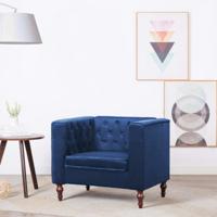 vidaXL Fauteuil fluweel blauw - thumbnail