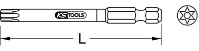KS Tools 918.3666 9183666 Torx-bit TB 25 Speciaal staal Vernikkeld E 6.3 5 stuk(s)