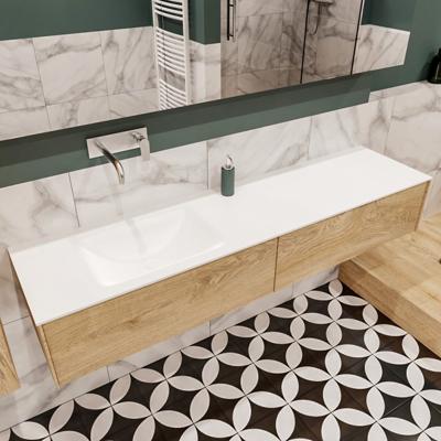 Mondiaz Lush Cloud badmeubel Washed oak 180 cm 2 lades solid surface enkele spoelbak links zonder kraangat Mondiaz Lush Cloud badmeubel Washed oak 180 cm 2 lades solid surface enkele spoelbak links zonder kraangat