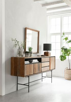 DTP Home Spiegel 'Metropole' Teakhout, 80 x 80cm