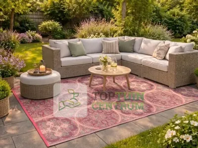 Buitenkleed 180x270cm roze/paars