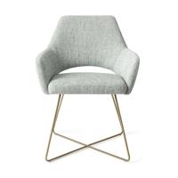 Jesper Home Yanai eetkamerstoel Soft Sage cross gold - thumbnail