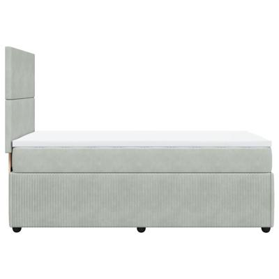 Boxspring met matras fluweel lichtgrijs 120x190 cm - thumbnail