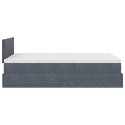 Ottoman bed met matras 120x200cm fluweel donkergrijs